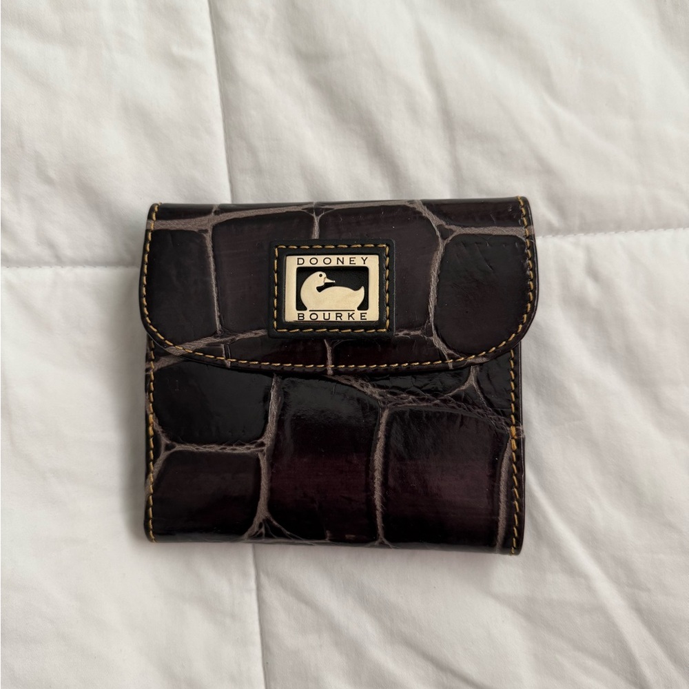 Dooney & Bourke Dark Brown Croc-Embossed Wallet